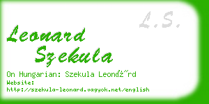 leonard szekula business card